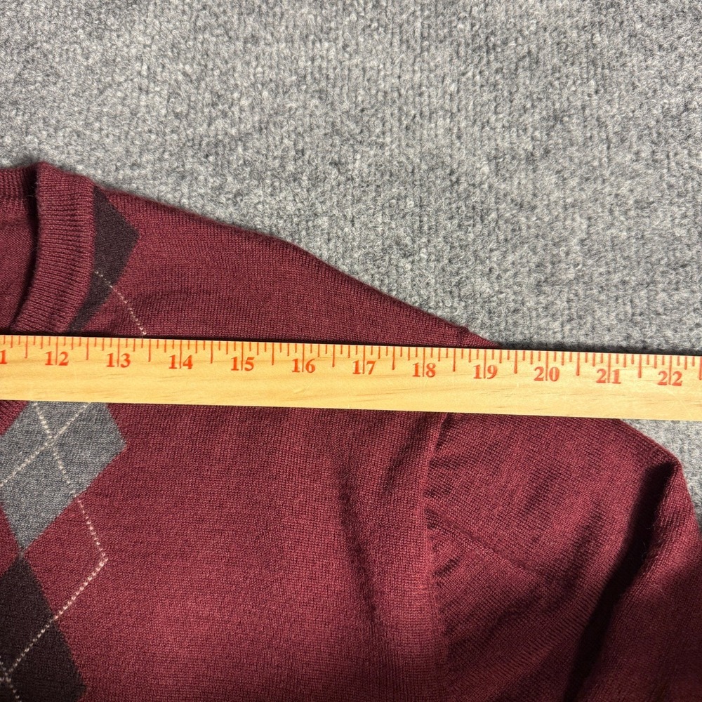 Jos. A. Bank Signature Collection Mens XXL Burgundy Argyle Merino Wool Sweater - Picture 5 of 7